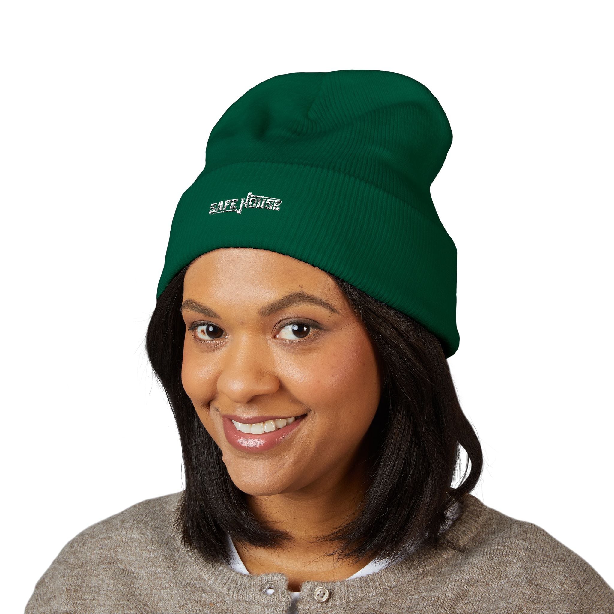 Embroidered "Safe House" Beanie