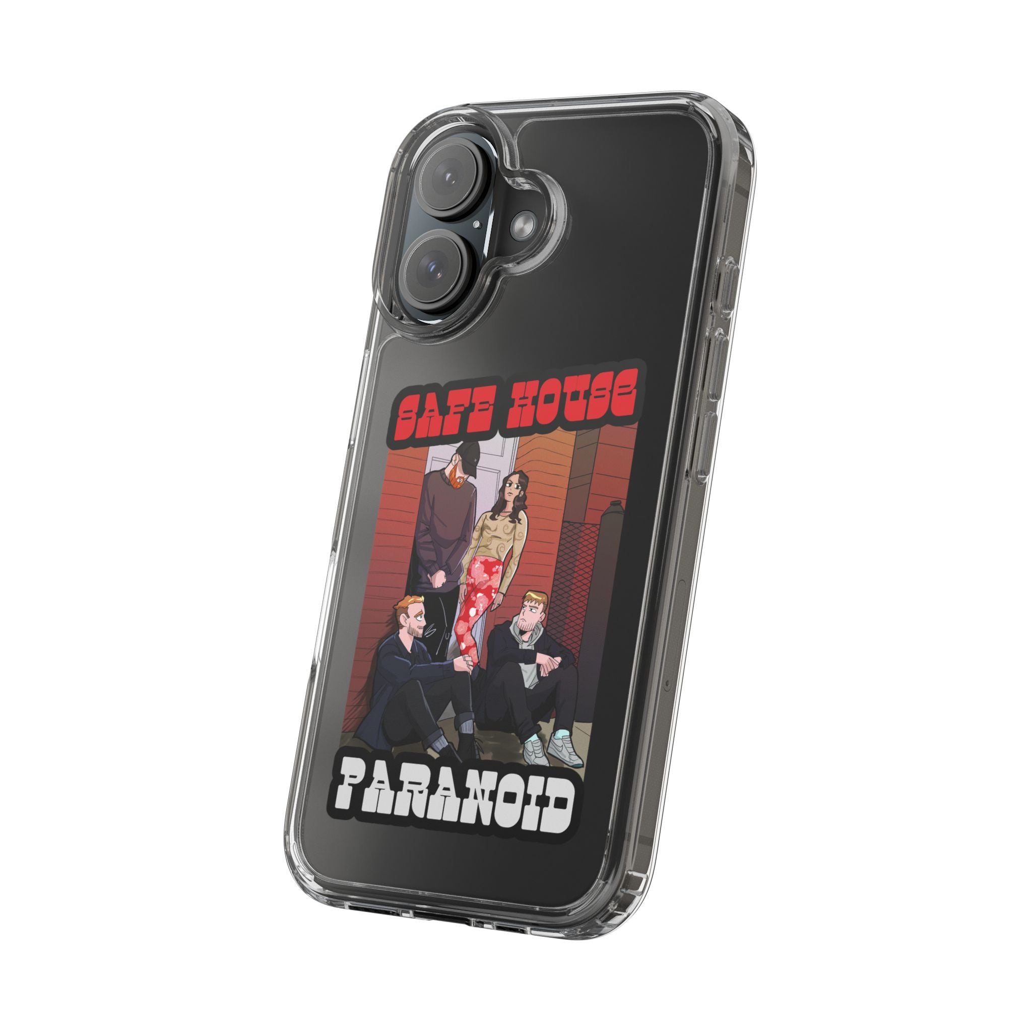 Phone Case — 'Safe House Paranoid' Clear Protective Case (Illustrated Band Art)