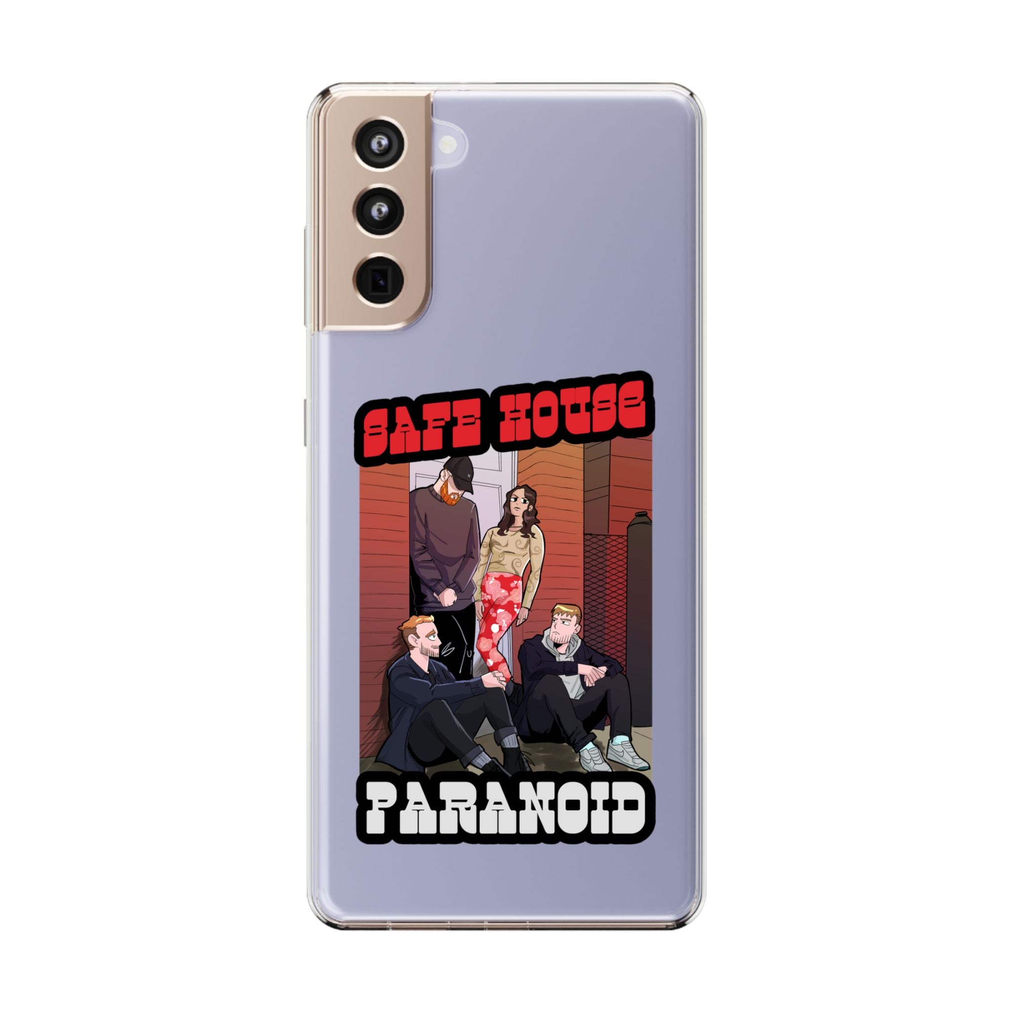 Phone Case — 'Safe House Paranoid' Clear Protective Case (Illustrated Band Art)