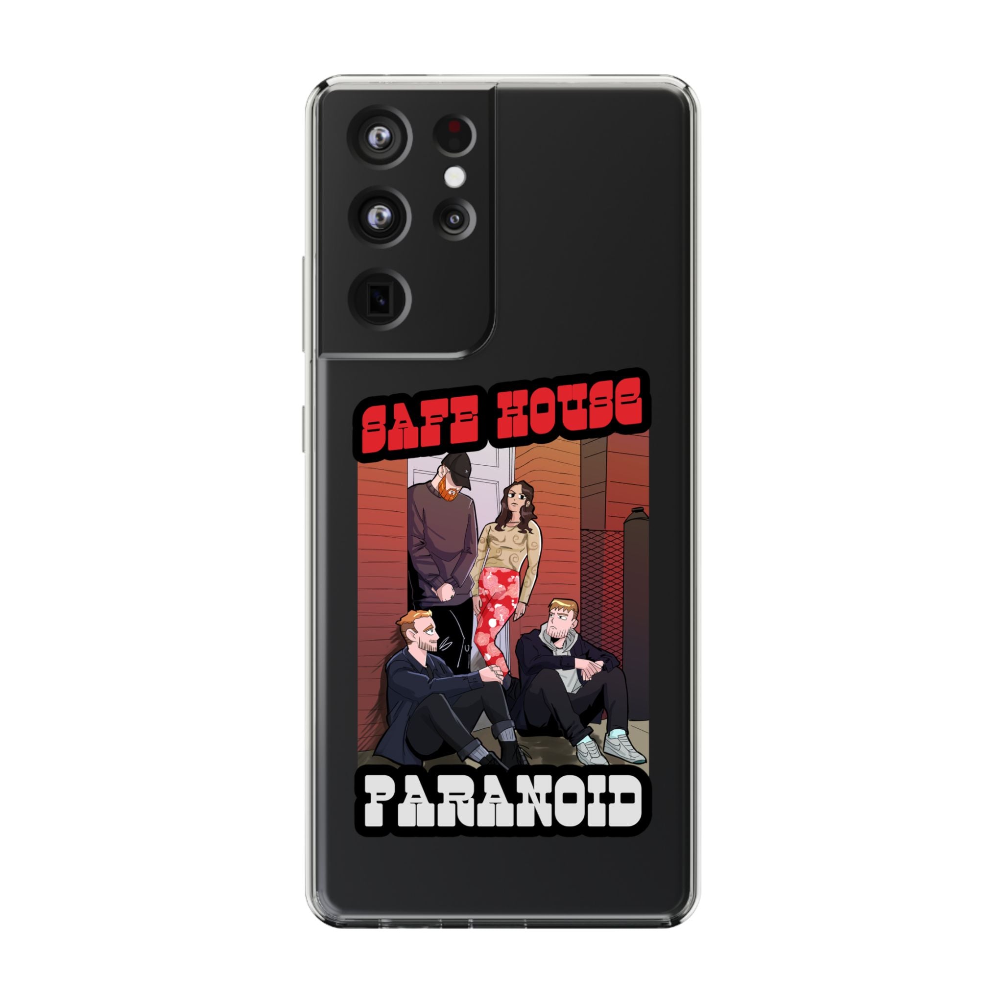 Phone Case — 'Safe House Paranoid' Clear Protective Case (Illustrated Band Art)