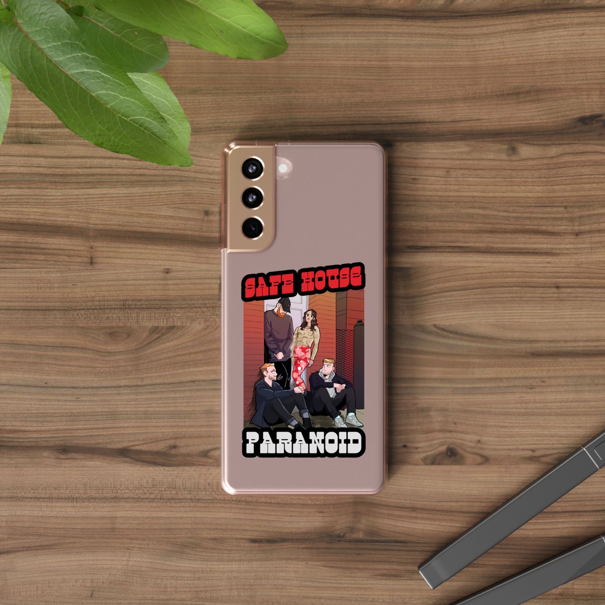 Phone Case — 'Safe House Paranoid' Clear Protective Case (Illustrated Band Art)