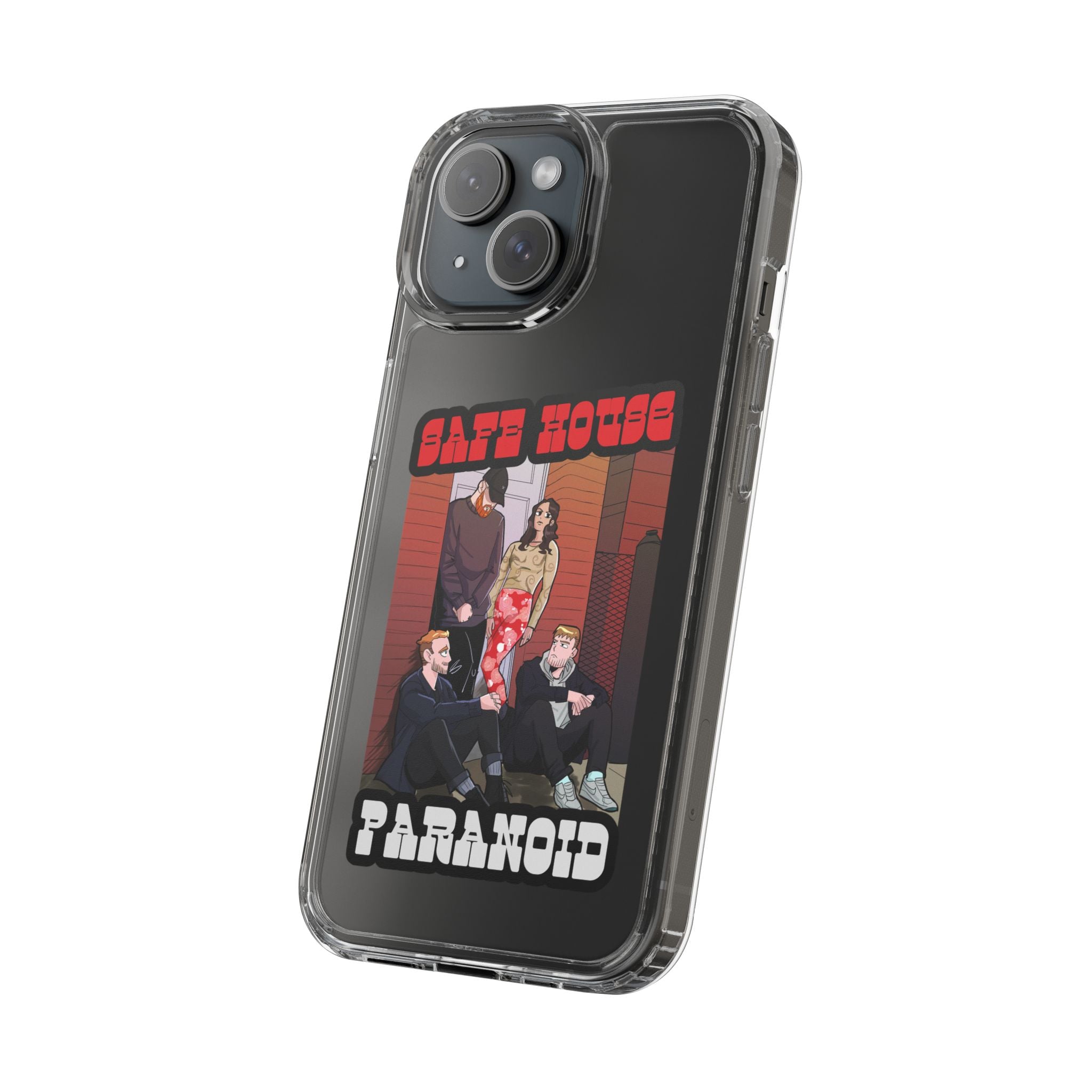 Phone Case — 'Safe House Paranoid' Clear Protective Case (Illustrated Band Art)