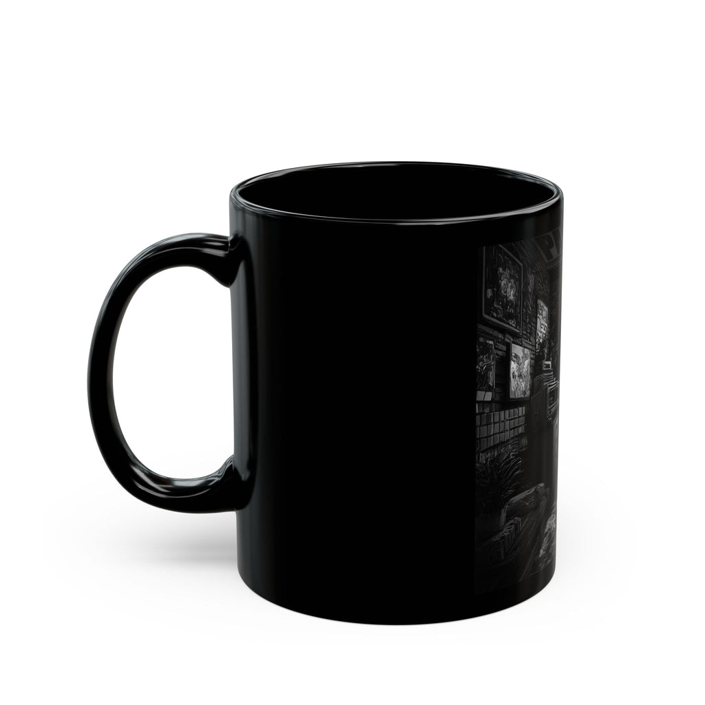 Retro Horror Gaming Room Black Mug — 'Paranoid'