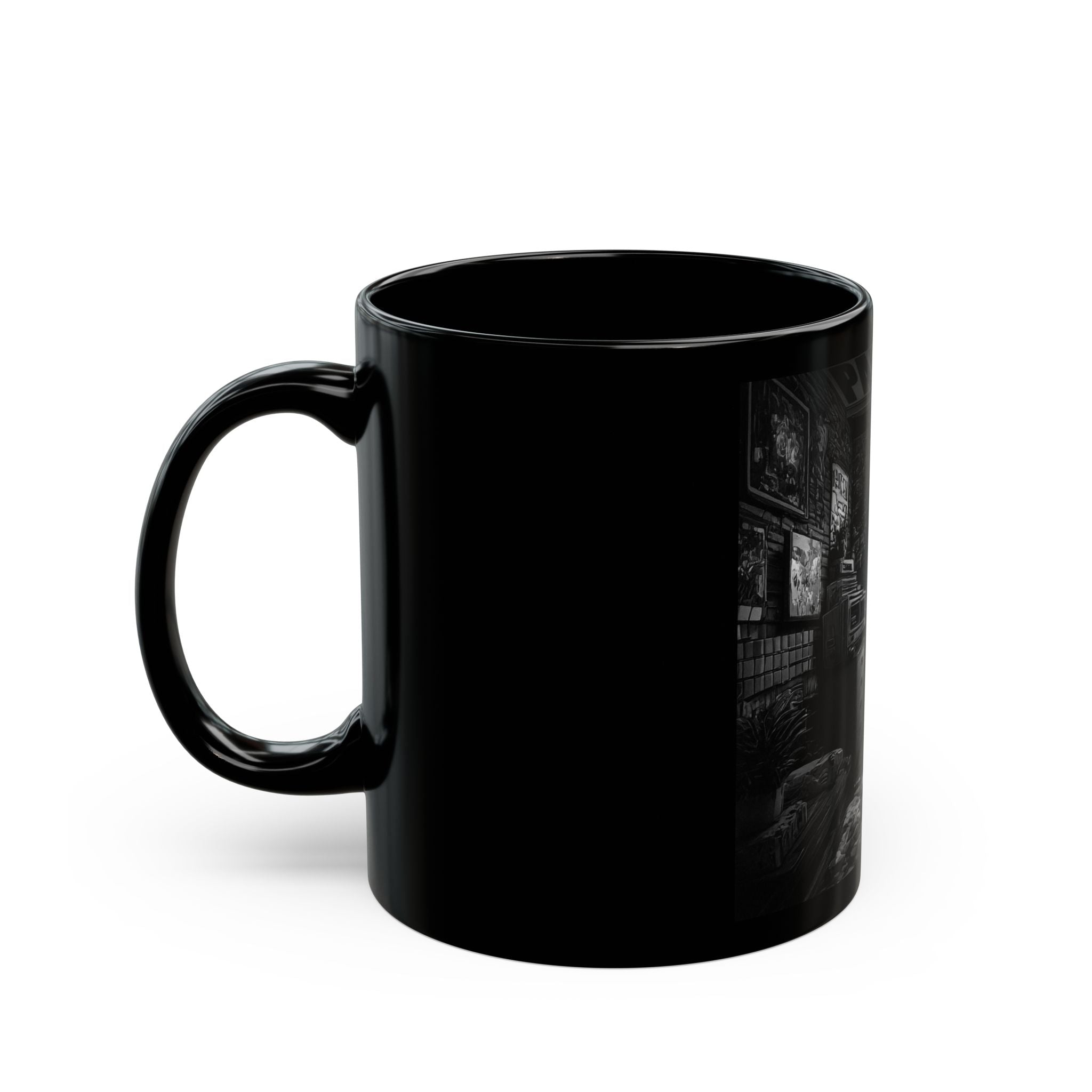 Retro Horror Gaming Room Black Mug — 'Paranoid'
