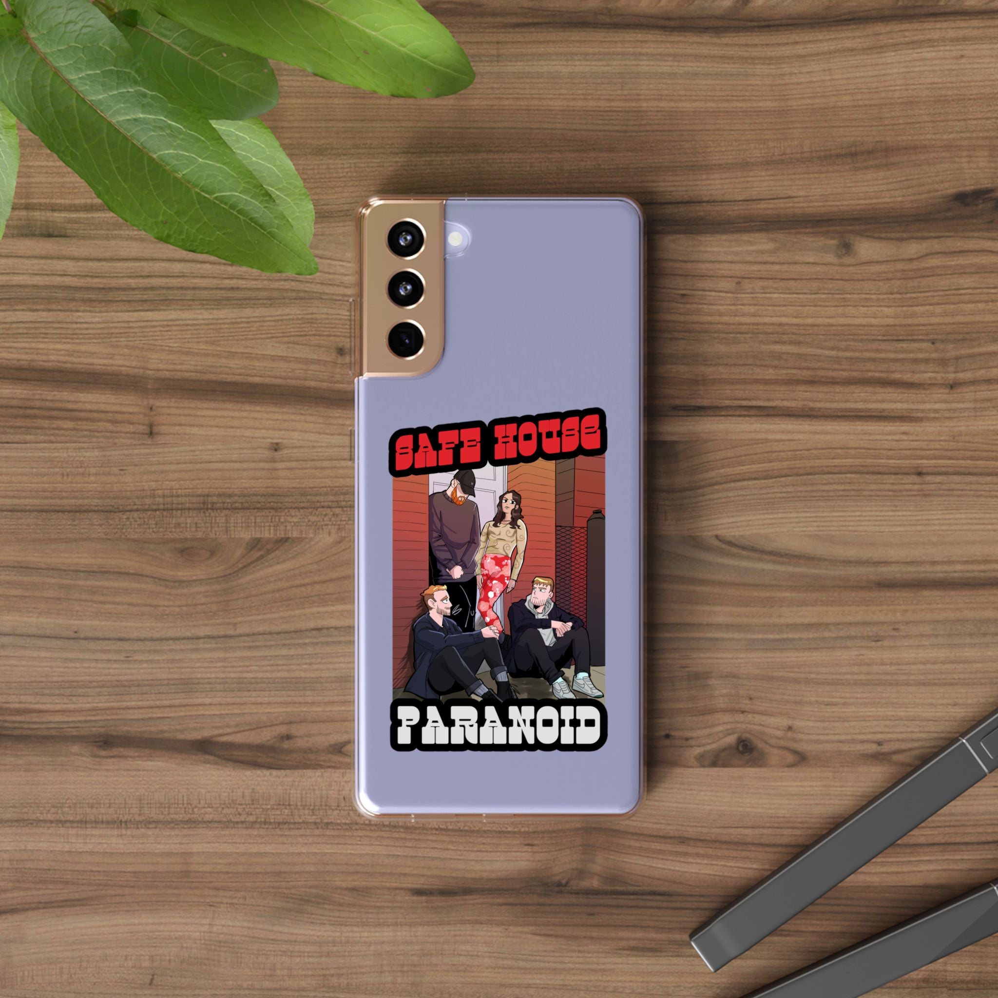 Phone Case — 'Safe House Paranoid' Clear Protective Case (Illustrated Band Art)