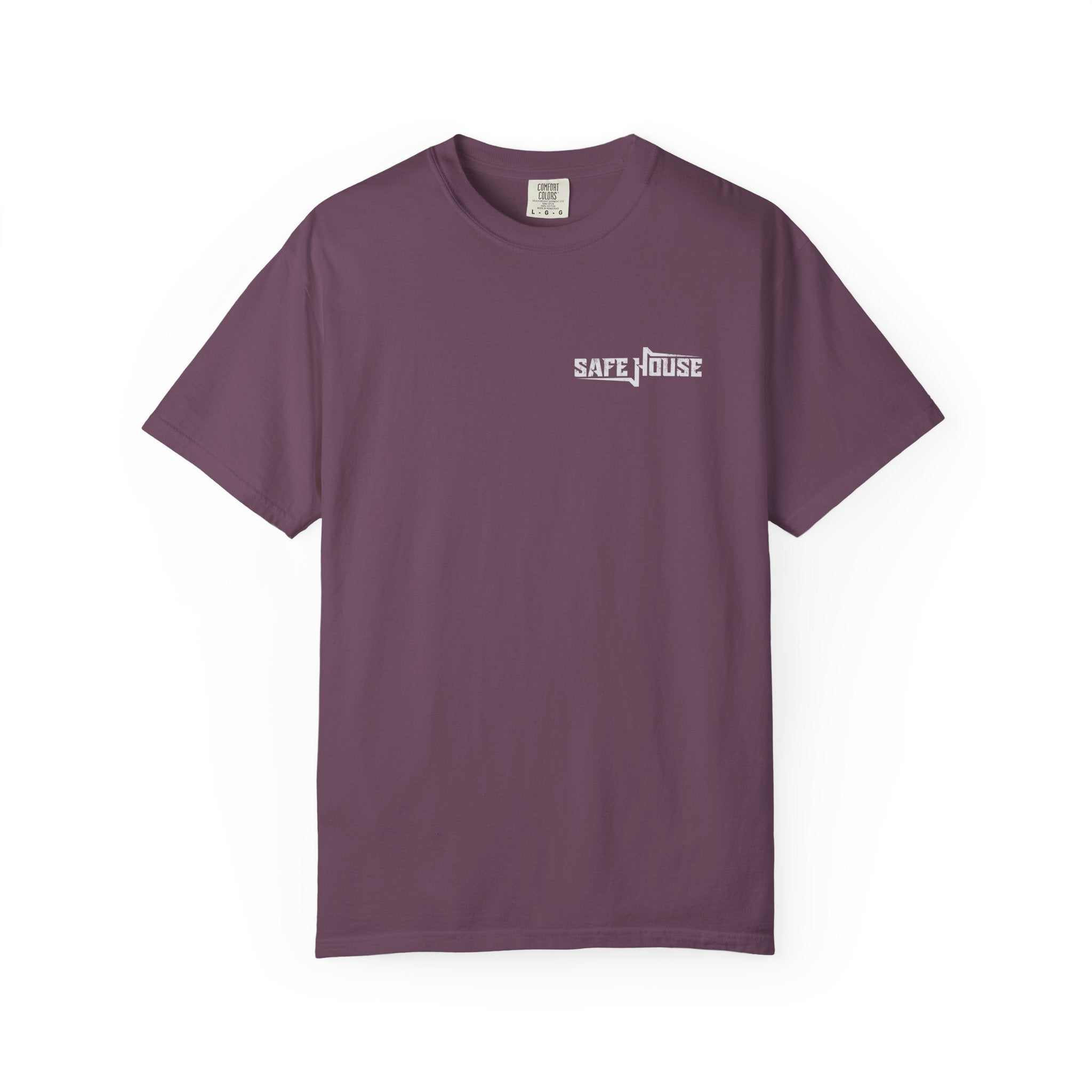 Safe House Paranoid Band Tee — Graphic White Garment-Dyed T-Shirt