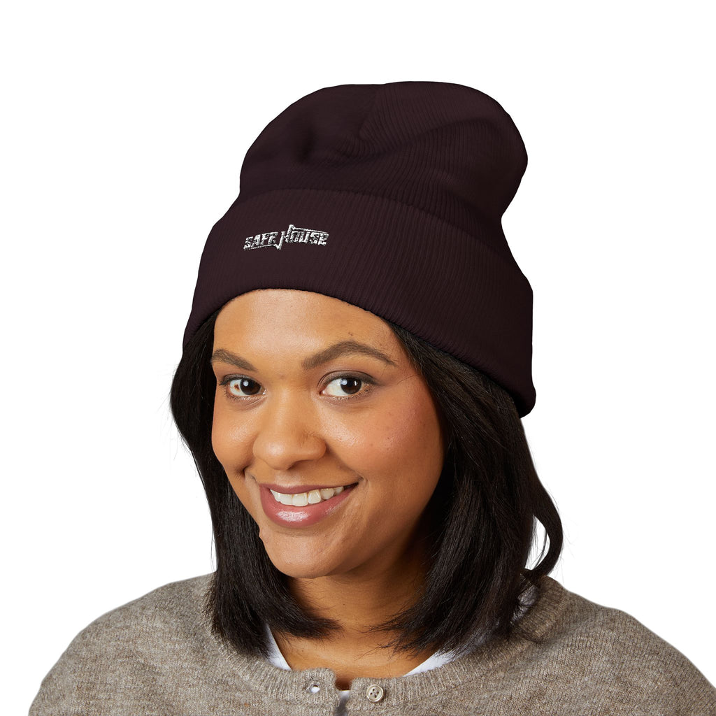 Embroidered "Safe House" Beanie