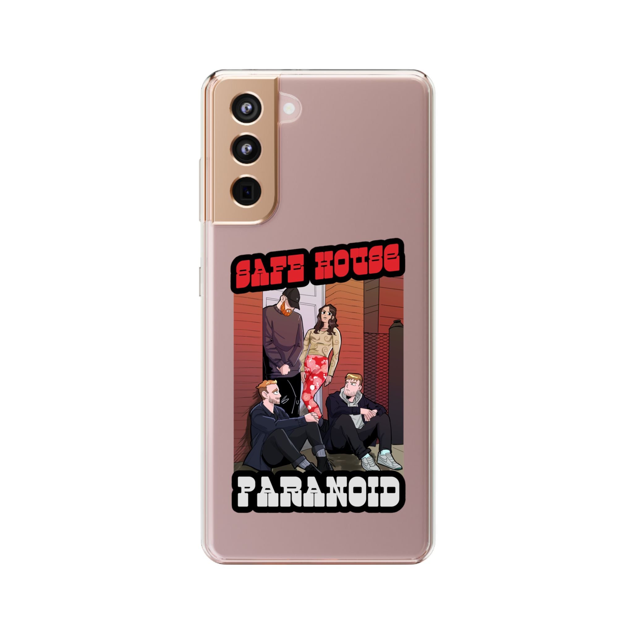 Phone Case — 'Safe House Paranoid' Clear Protective Case (Illustrated Band Art)